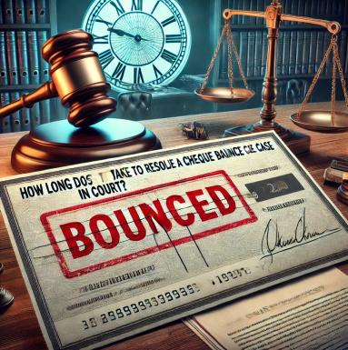 How long does it typically take to resolve a cheque bounce case in court?