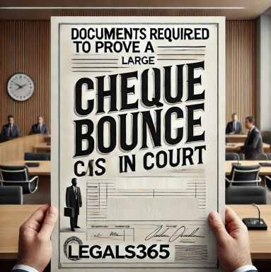 What documents are required to prove a cheque bounce case in court?