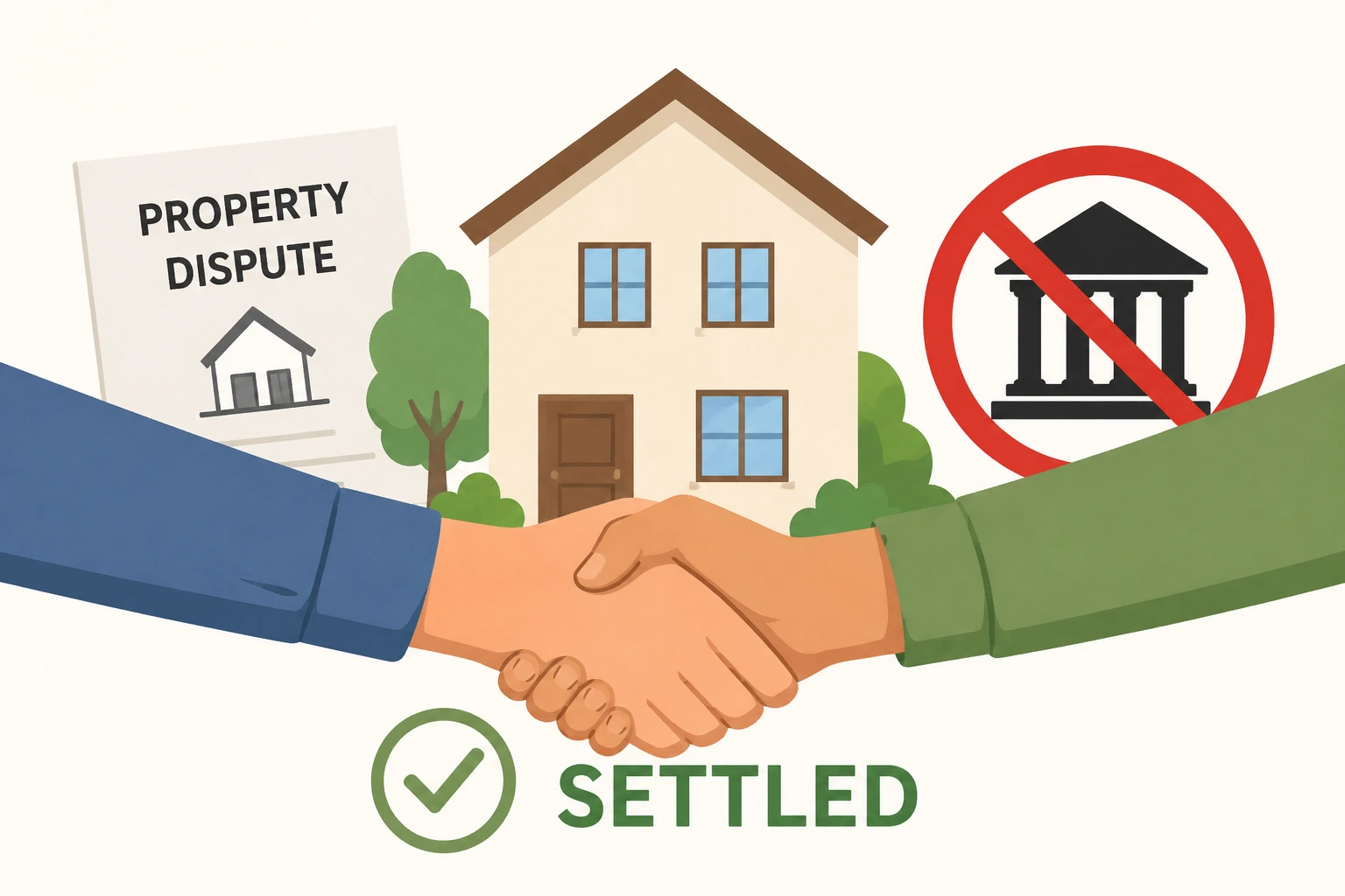 Can property dispute be settled without litigation in India?
