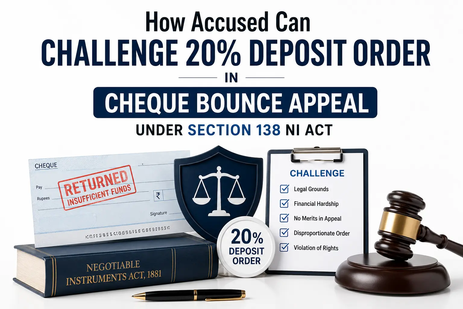 How Accused Can Challenge 20% Deposit Order in Cheque Bounce Appeal Under Section 138 NI Act